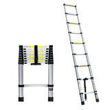 Giantz 2.6M Telescopic Ladder Aluminium Extension Extendable Steps Adjustable Height - Catching Deals