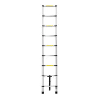 Giantz 2.6M Telescopic Ladder Aluminium Extension Extendable Steps Adjustable Height - Catching Deals