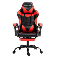 Artiss Gaming Office Chair Executive Computer Leather Chairs Footrest Red