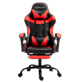 Artiss Gaming Office Chair Executive Computer Leather Chairs Footrest Red