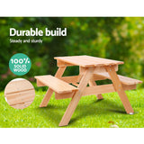Kids Wooden Picnic Table Set Playground Garden Outdoor Furniture Wood - Catching Deals