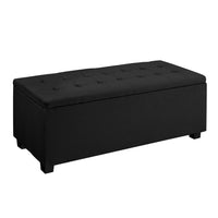 Artiss Storage Ottoman Blanket Box Black Fabric Footstool Chest Couch Seat Toy
