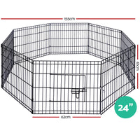 24" 8 Panel Pet Dog Playpen Puppy Exercise Cage Home Enclosure Fence Play Pen - Catching Deals