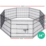 24" 8 Panel Pet Dog Playpen Puppy Exercise Cage Home Enclosure Fence Play Pen - Catching Deals