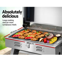 Portable Gas BBQ Grill Camping Outdoor Caravan Cooking LPG Hose Barbecue Cooker - Catching Deals
