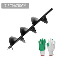 Auger Power Garden Spiral Hole Digger Earth Drill Bit Earth Planter 75x300mm Black - Catching Deals