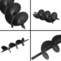 Auger Power Garden Spiral Hole Digger Earth Drill Bit Earth Planter 75x300mm Black - Catching Deals