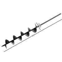Power Garden Spiral Auger Hole Digger Earth Planter Drill Bit 75x600mm Black - Catching Deals