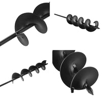 Power Garden Spiral Auger Hole Digger Earth Planter Drill Bit 75x600mm Black - Catching Deals