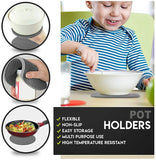 Kitchen Oven Mitts Gloves Silicone Pot Holders Set