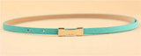 Ladies Slim Fashion Waist Belt Dress Access Thin Skinny PU Leather Belt Women