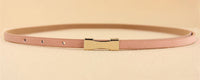 Ladies Slim Fashion Waist Belt Dress Access Thin Skinny PU Leather Belt Women