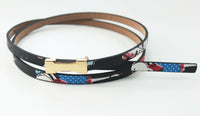 Ladies Slim Fashion Waist Belt Dress Access Thin Skinny PU Leather Belt Women