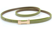 Ladies Slim Fashion Waist Belt Dress Access Thin Skinny PU Leather Belt Women