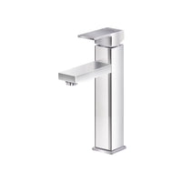 WELS Basin Mixer Tap Bathroom Counter Faucet Square Tall Vanity Brass Silver - Catching Deals