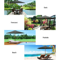 Instahut Outdoor Umbrella 3M Pole Umbrellas Stand Sun Beach Garden Deck Charcoal